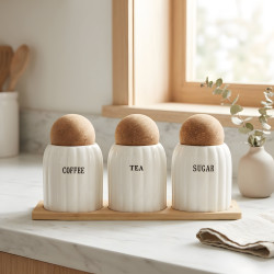 Porcelain Spice Jar Set - 3 Pcs